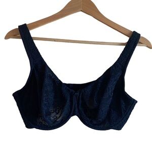Cacique Balconette Bra with Lace Underwire Black Size 38DDD